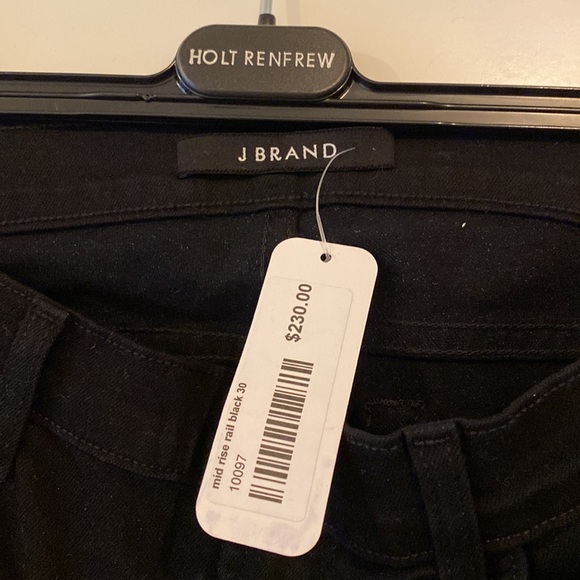 J Brand Mid-Rise Rail Jeans in Black - Picture 2 of 4